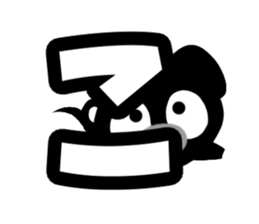 Black cute pig(Hiragana version1) sticker #14634303