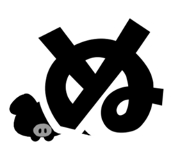 Black cute pig(Hiragana version1) sticker #14634316