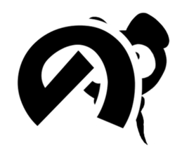 Black cute pig(Hiragana version1) sticker #14634319