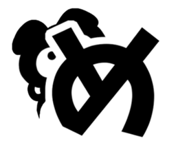 Black cute pig(Hiragana version1) sticker #14634329