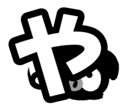 Black cute pig(Hiragana version1) sticker #14634332