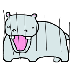 carefree hippo sticker #14635121