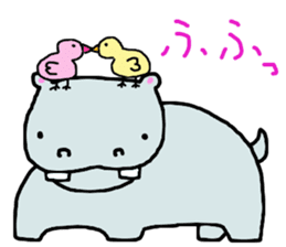 carefree hippo sticker #14635122