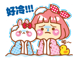 Lin Lin and Machi rabbit are moving up 2 sticker #14635574