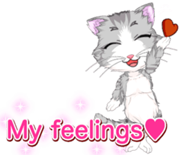 Lovely Cat Valentine English sticker #14636162