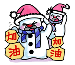 naughty snowman(brothers) sticker #14638119