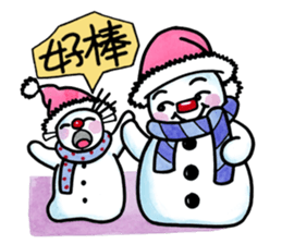 naughty snowman(brothers) sticker #14638122