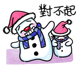naughty snowman(brothers) sticker #14638139