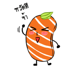 Salmon mon mon sticker #14638406