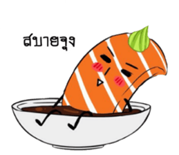 Salmon mon mon sticker #14638408