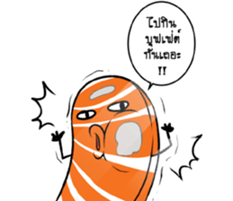Salmon mon mon sticker #14638413