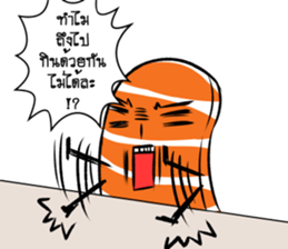 Salmon mon mon sticker #14638417