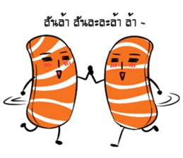 Salmon mon mon sticker #14638422