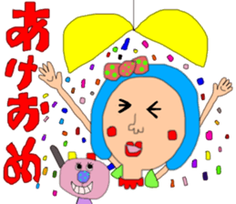 New Year's pretty pretty girl sticker #14638878