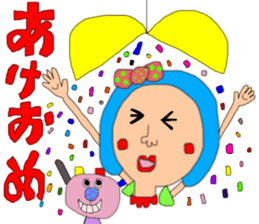 New Year's pretty pretty girl sticker #14638878