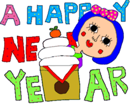 New Year's pretty pretty girl sticker #14638879