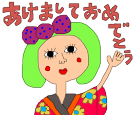 New Year's pretty pretty girl sticker #14638880