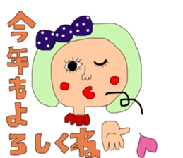 New Year's pretty pretty girl sticker #14638882