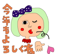 New Year's pretty pretty girl sticker #14638882