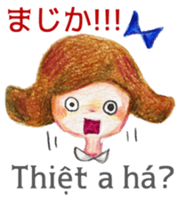A girl in Vietnam talking in Hue dialect sticker #14642396