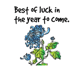 Greetings card with Chinese painting sticker #14642833