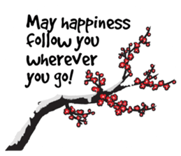 Greetings card with Chinese painting sticker #14642837