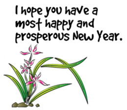 Greetings card with Chinese painting sticker #14642839