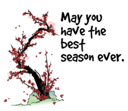 Greetings card with Chinese painting sticker #14642840