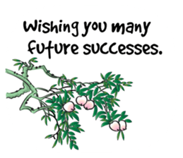 Greetings card with Chinese painting sticker #14642846