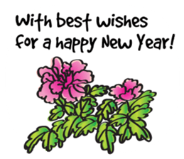 Greetings card with Chinese painting sticker #14642848