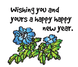 Greetings card with Chinese painting sticker #14642853