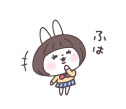 Short hair girl rabbit sticker #14645456