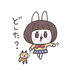 Short hair girl rabbit sticker #14645460