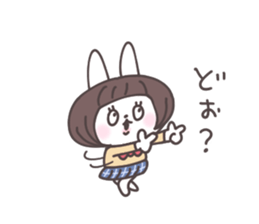 Short hair girl rabbit sticker #14645464