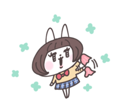 Short hair girl rabbit sticker #14645465