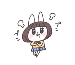 Short hair girl rabbit sticker #14645466