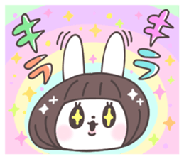 Short hair girl rabbit sticker #14645469