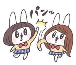 Short hair girl rabbit sticker #14645472