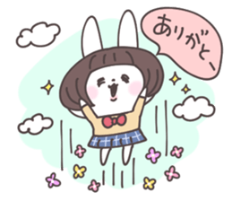 Short hair girl rabbit sticker #14645473