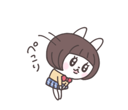 Short hair girl rabbit sticker #14645474