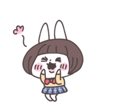 Short hair girl rabbit sticker #14645475