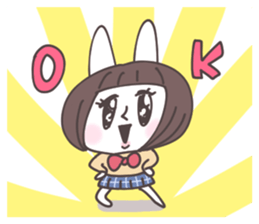 Short hair girl rabbit sticker #14645477