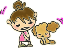 toy poodle & girl sticker #14646030