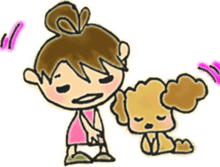toy poodle & girl sticker #14646030