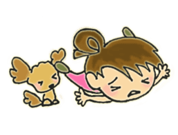 toy poodle & girl sticker #14646031