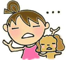 toy poodle & girl sticker #14646032