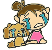 toy poodle & girl sticker #14646035