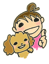 toy poodle & girl sticker #14646036