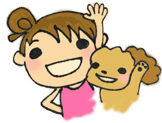 toy poodle & girl sticker #14646037