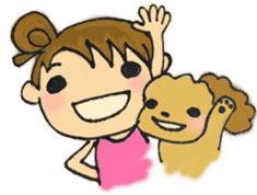 toy poodle & girl sticker #14646037